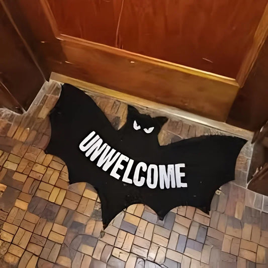 VIKAMA Halloween Shape Decorative Carpet Black Bat Doormat Gothic Entrance Mat Washable Stain-Resistant Carpet Outdoor Carpet 0