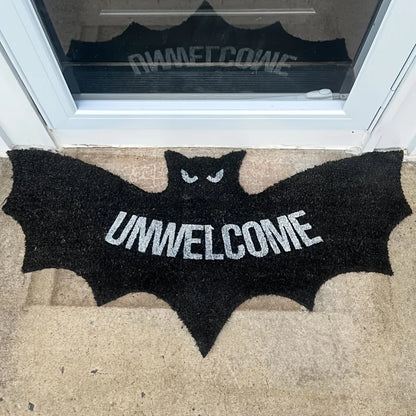 VIKAMA Halloween Shape Decorative Carpet Black Bat Doormat Gothic Entrance Mat Washable Stain-Resistant Carpet Outdoor Carpet 1