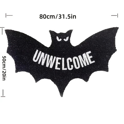 VIKAMA Halloween Shape Decorative Carpet Black Bat Doormat Gothic Entrance Mat Washable Stain-Resistant Carpet Outdoor Carpet 4