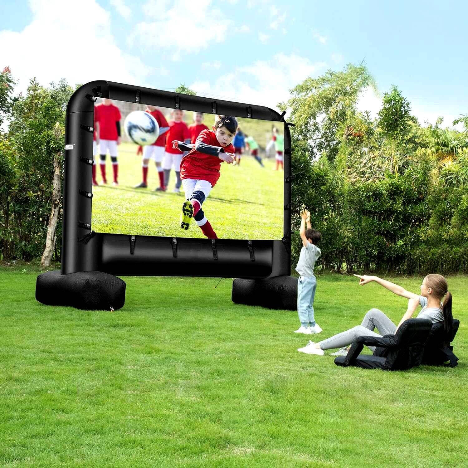 Luxora Outdoor Movie Screen And Projector 14ft Inflatable