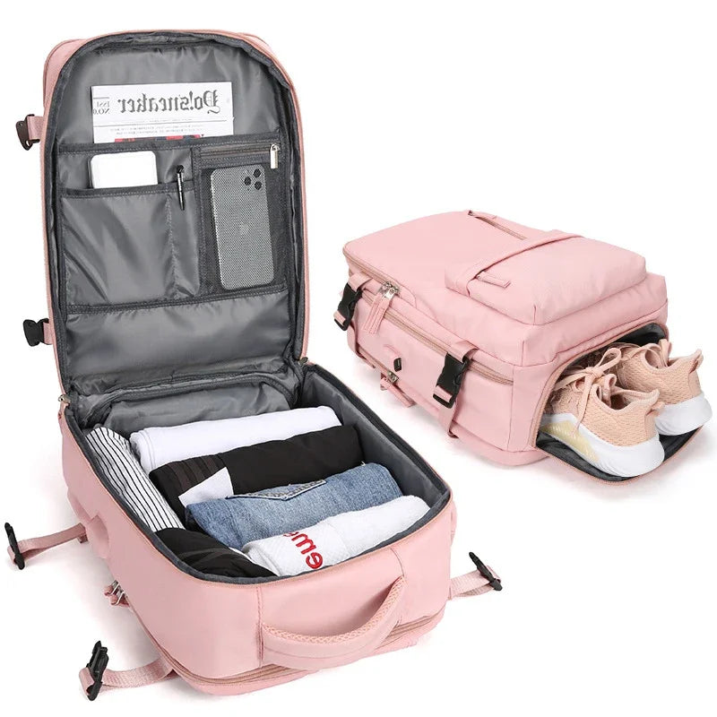Royaleva Travel Carry On Backpack With Shoe Compartment