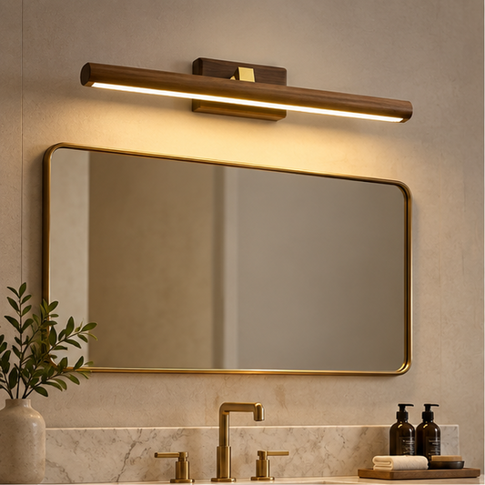 Vanity Rotatable Mirror Front Vanity Wall Lamp, Wood