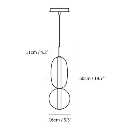 LuxRoyale Modern Glass LED Pendant Light Unique Design Hanging Lamp
