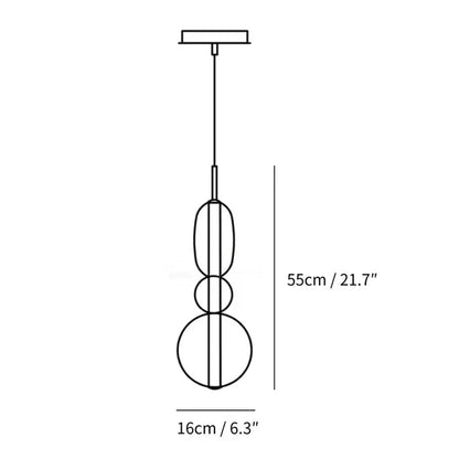 LuxRoyale Modern Glass LED Pendant Light Unique Design Hanging Lamp