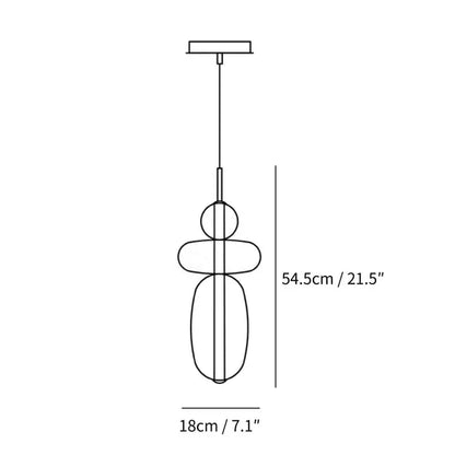 LuxRoyale Modern Glass LED Pendant Light Unique Design Hanging Lamp