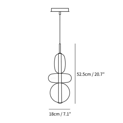 LuxRoyale Modern Glass LED Pendant Light Unique Design Hanging Lamp