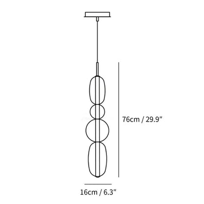 LuxRoyale Modern Glass LED Pendant Light Unique Design Hanging Lamp