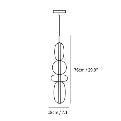 LuxRoyale Modern Glass LED Pendant Light Unique Design Hanging Lamp