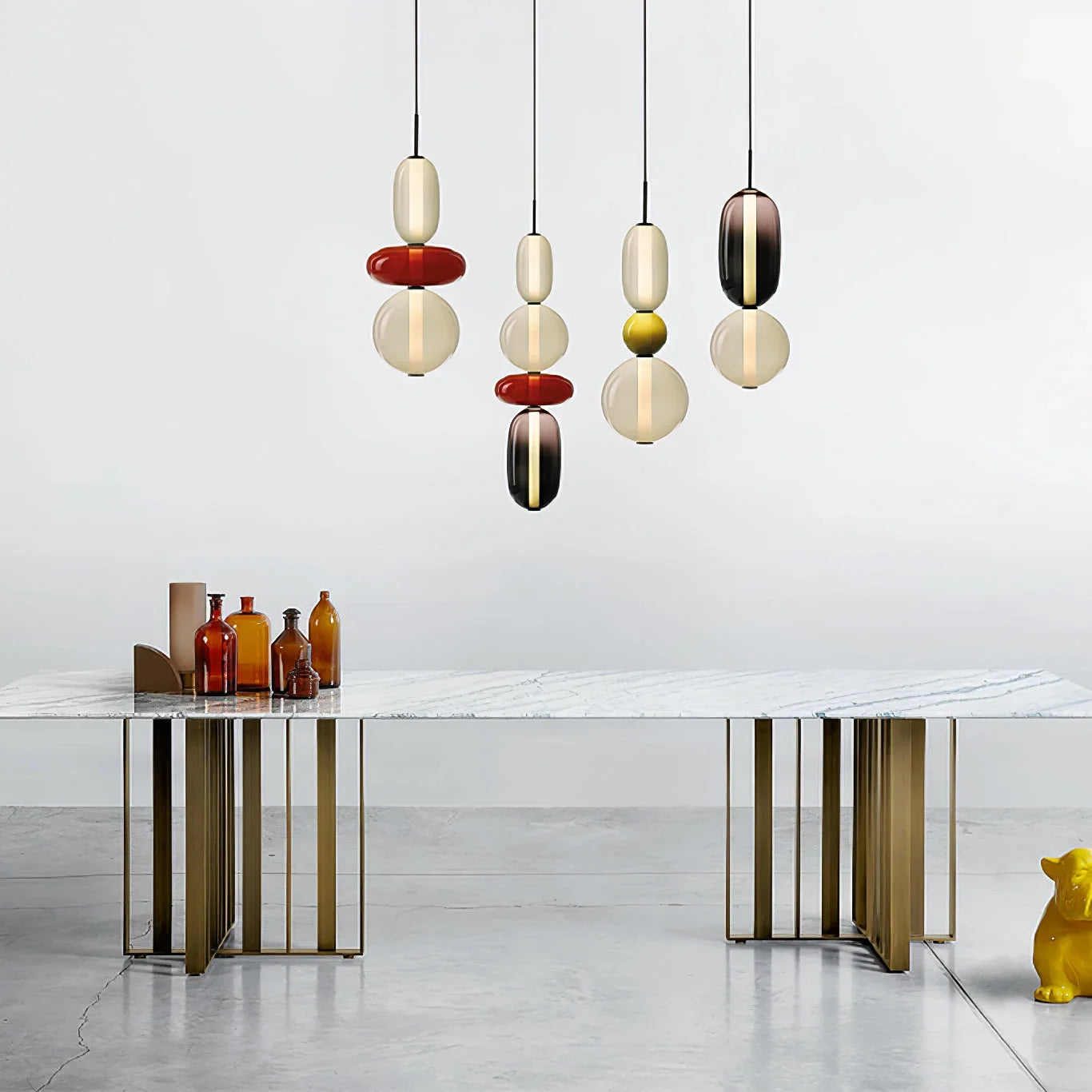 LuxRoyale Modern Glass LED Pendant Light Unique Design Hanging Lamp