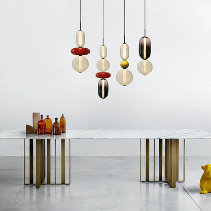LuxRoyale Modern Glass LED Pendant Light Unique Design Hanging Lamp