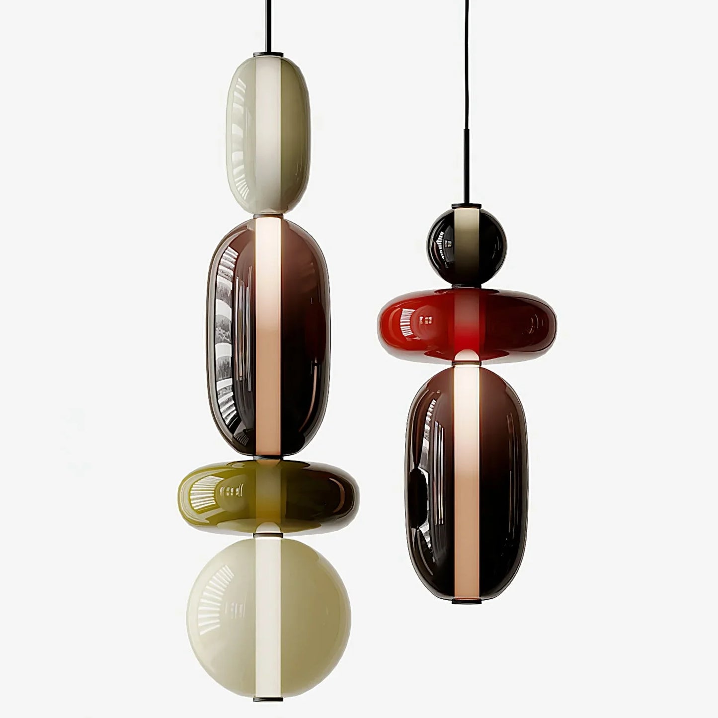 LuxRoyale Modern Glass LED Pendant Light Unique Design Hanging Lamp