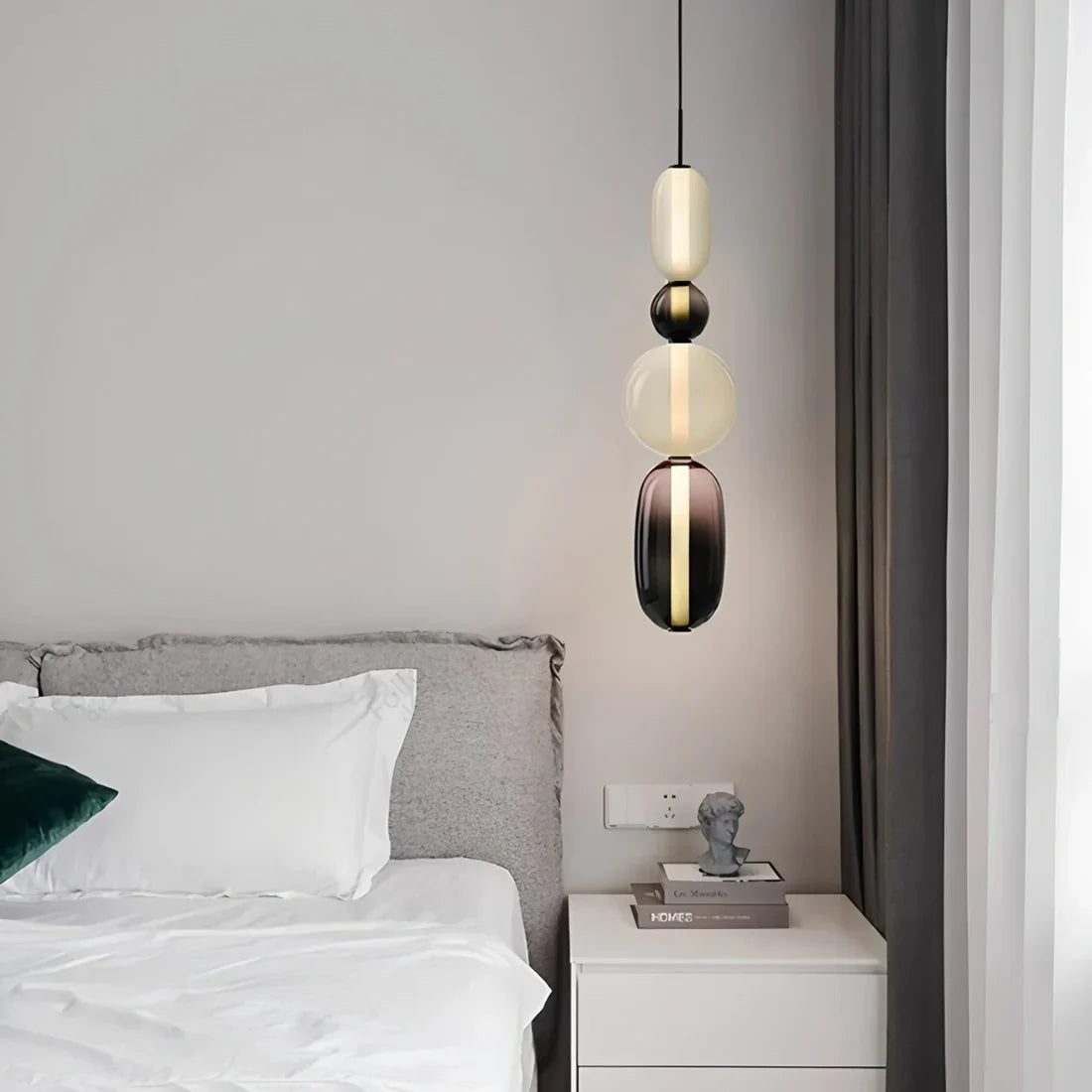 LuxRoyale Modern Glass LED Pendant Light Unique Design Hanging Lamp