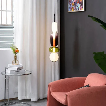 LuxRoyale Modern Glass LED Pendant Light Unique Design Hanging Lamp
