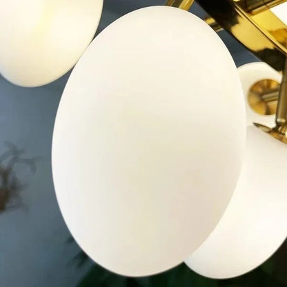 RoyaleGlow Golden Branch Modern Chandelier - Frosted Glass LED  Pendant Light Decor