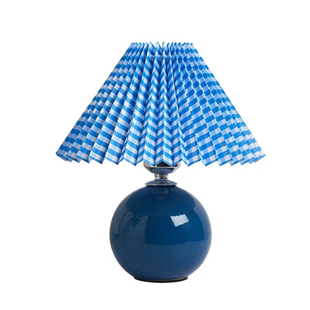 Luxora Antique Pleated Table Lamp – Vintage Style Light with Soft Fabric Shade