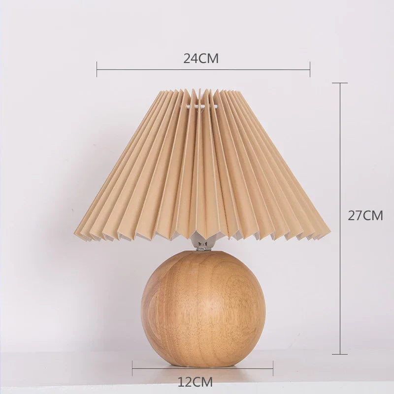 Luxora Antique Pleated Table Lamp – Vintage Style Light with Soft Fabric Shade