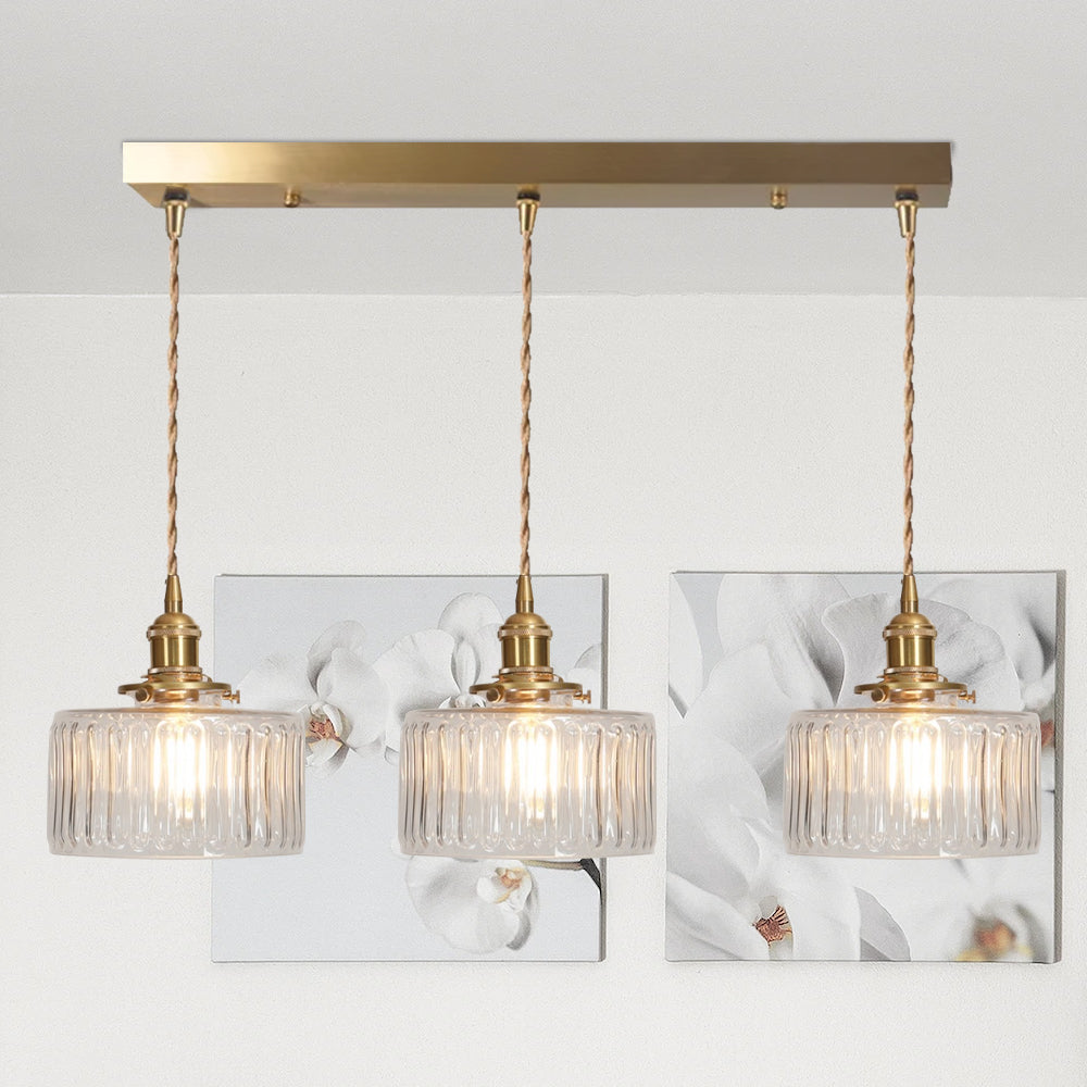 RoyaleGlow Stunning Cylinder Glass Pendant Light – Elegant Modern Illumination - Green / A- 6.9 in (17.5 cm) x 7.48 in (19 cm) / Single Head