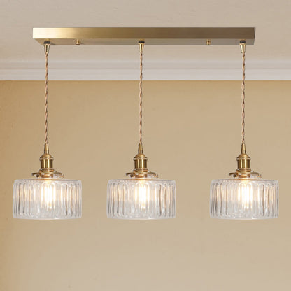 RoyaleGlow Stunning Cylinder Glass Pendant Light – Elegant Modern Illumination - Green / A- 6.9 in (17.5 cm) x 7.48 in (19 cm) / Single Head