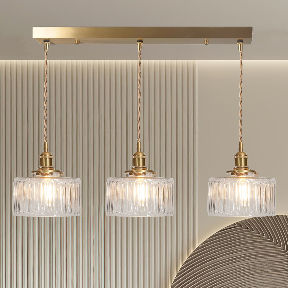 RoyaleGlow Stunning Cylinder Glass Pendant Light – Elegant Modern Illumination - Green / A- 6.9 in (17.5 cm) x 7.48 in (19 cm) / Single Head