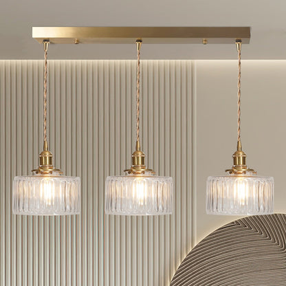 RoyaleGlow Stunning Cylinder Glass Pendant Light – Elegant Modern Illumination - Green / A- 6.9 in (17.5 cm) x 7.48 in (19 cm) / Single Head