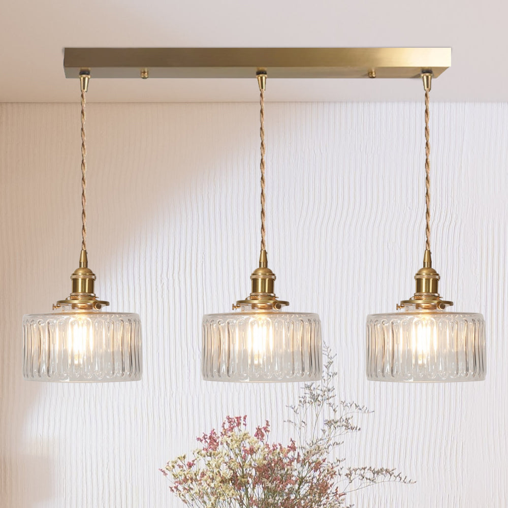 RoyaleGlow Stunning Cylinder Glass Pendant Light – Elegant Modern Illumination - Green / A- 6.9 in (17.5 cm) x 7.48 in (19 cm) / Single Head