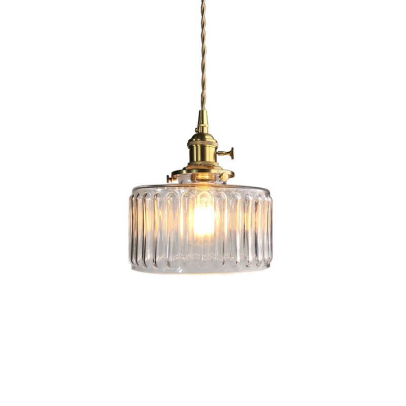 RoyaleGlow Stunning Cylinder Glass Pendant Light – Elegant Modern Illumination - Green / A- 6.9 in (17.5 cm) x 7.48 in (19 cm) / Single Head