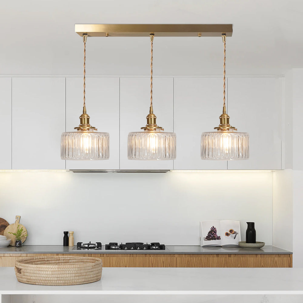 RoyaleGlow Stunning Cylinder Glass Pendant Light – Elegant Modern Illumination