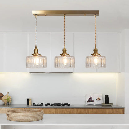 RoyaleGlow Stunning Cylinder Glass Pendant Light – Elegant Modern Illumination