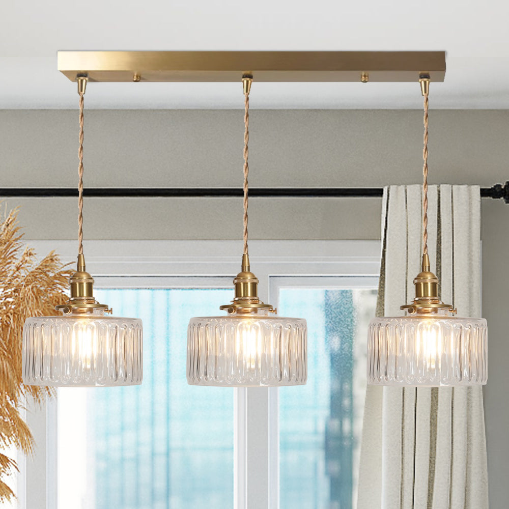 RoyaleGlow Stunning Cylinder Glass Pendant Light – Elegant Modern Illumination