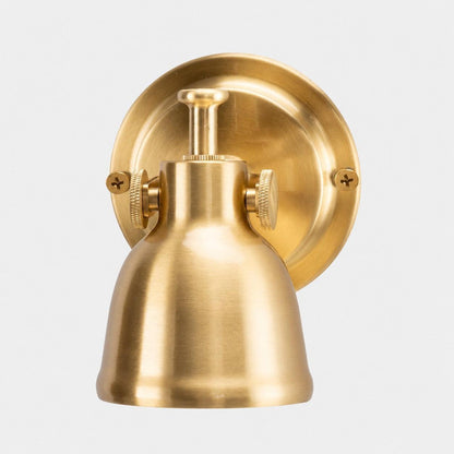 Royelux Vintage Brushed Brass Bell Wall Sconce - Adjustable Industrial Accent Light-Royale Basic