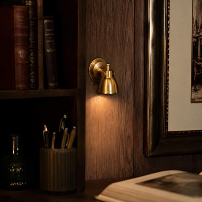 Royelux Vintage Brushed Brass Bell Wall Sconce - Adjustable Industrial Accent Light-Royale Basic