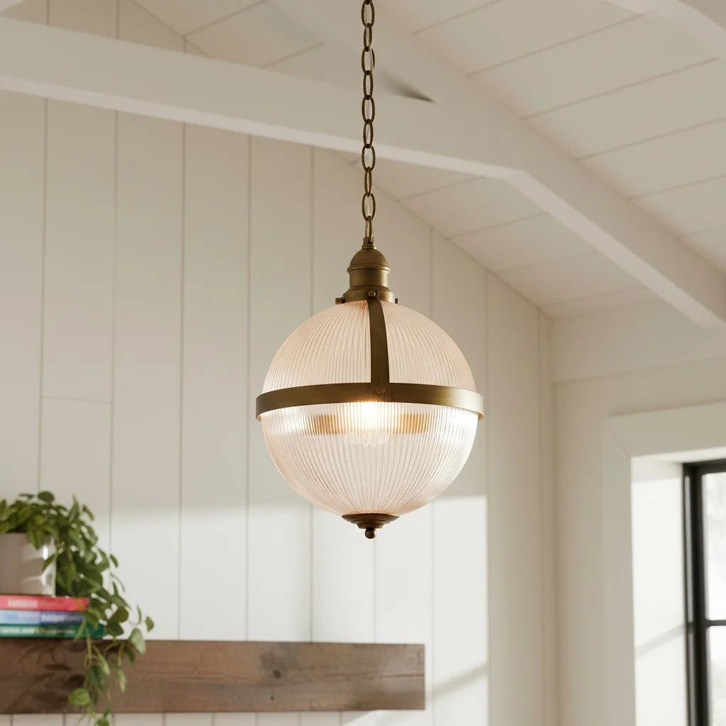 Vintage Textured Glass Globe Decorative Pendant light 2