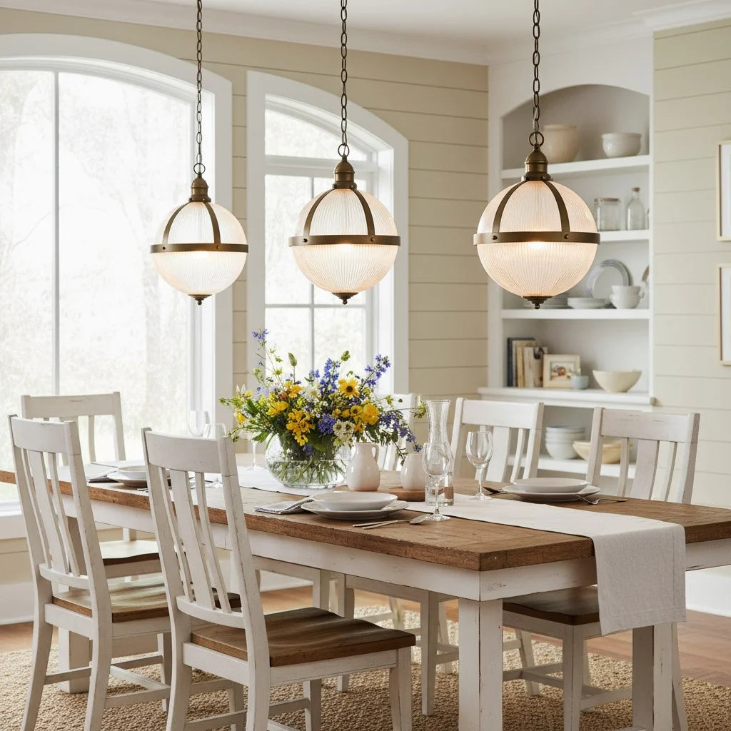 Vintage Textured Glass Globe Decorative Pendant light 5