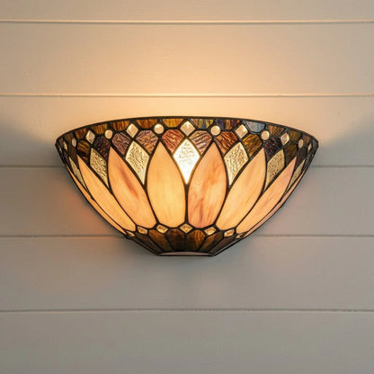 Vintage Tiffany Stained Glass Wall Sconce