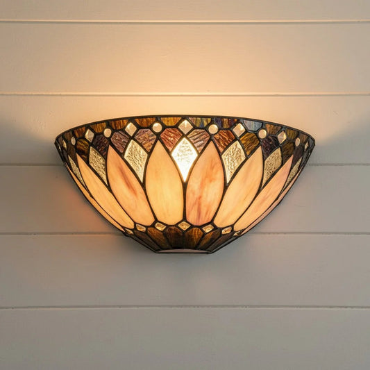 Vintage Tiffany Stained Glass Wall Sconce