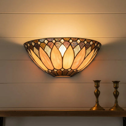 Vintage Tiffany Stained Glass Wall Sconce