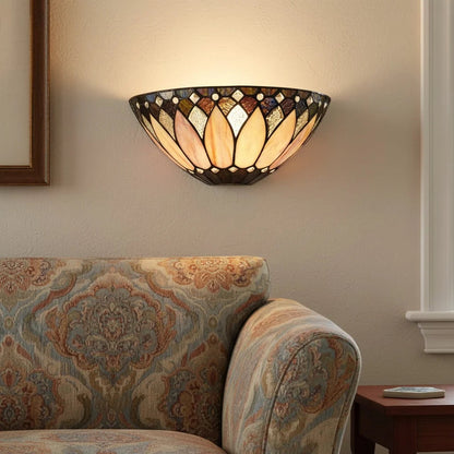 Vintage Tiffany Stained Glass Wall Sconce