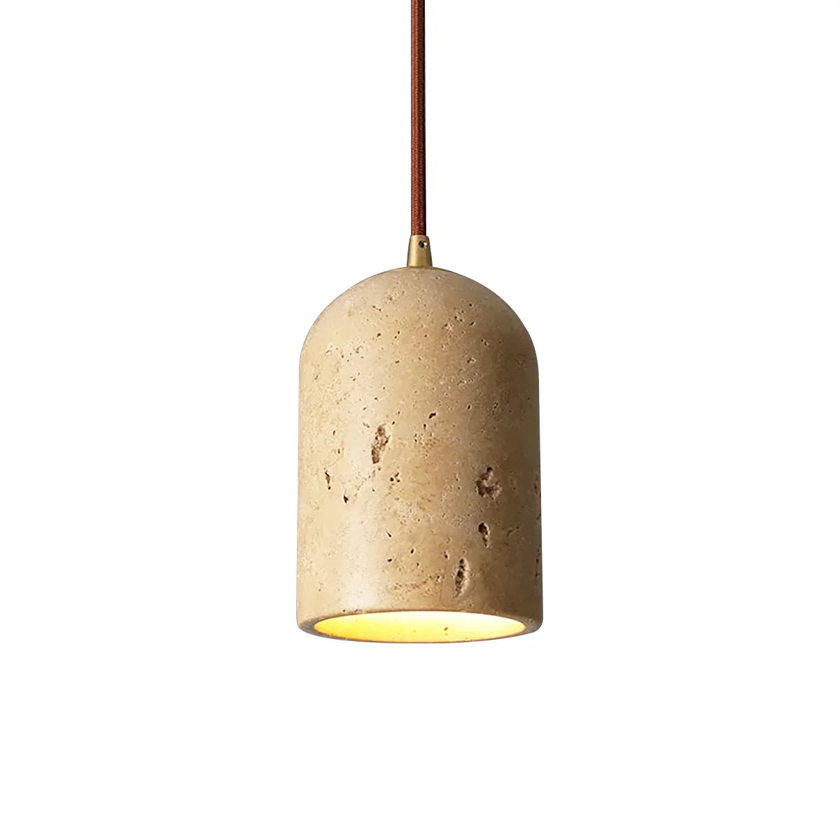 Vintage Travertine Cylinder Pendant Light 0