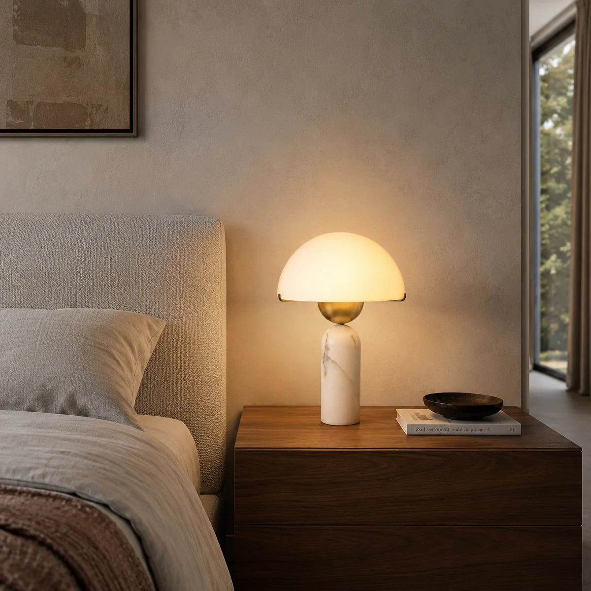Vorelle Alabaster Mushroom Table Lamp 2