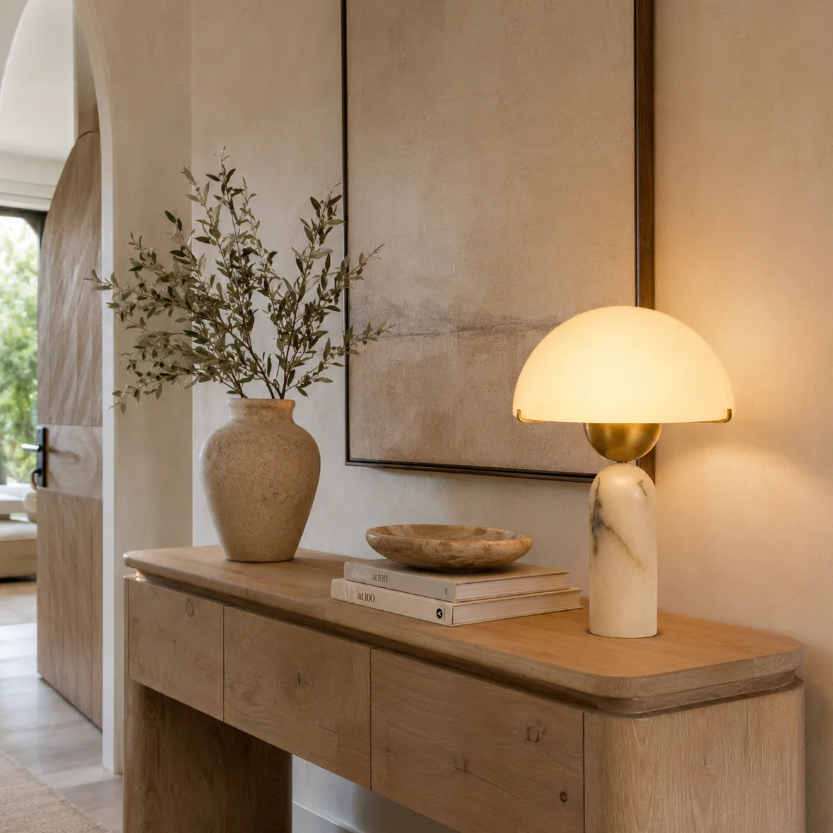 Vorelle Alabaster Mushroom Table Lamp 3