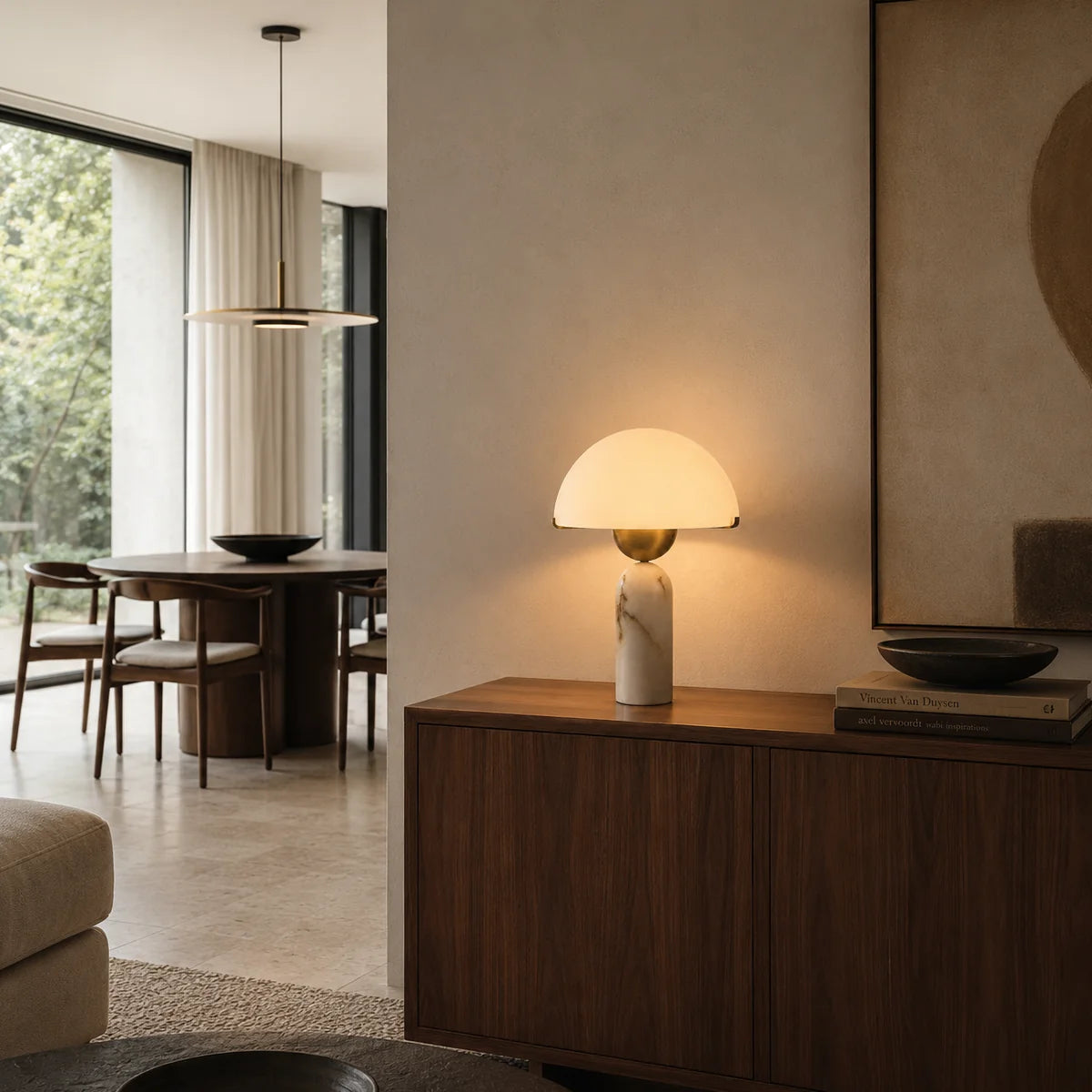 Vorelle Alabaster Mushroom Table Lamp 4