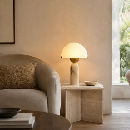Vorelle Alabaster Mushroom Table Lamp 5