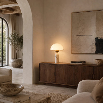 Vorelle Alabaster Mushroom Table Lamp 6