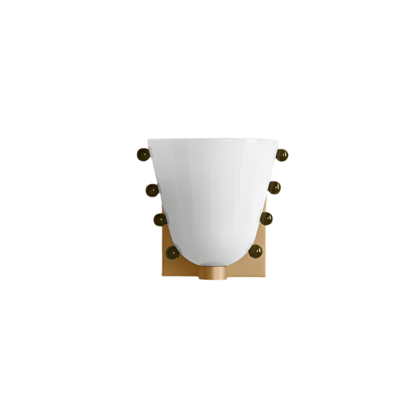 LuxRoyale Gemma Glass Wall Sconce LED Light with Brass Backplate