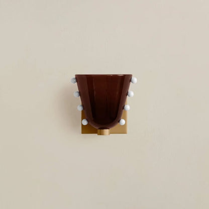 LuxRoyale Gemma Glass Wall Sconce LED Light with Brass Backplate