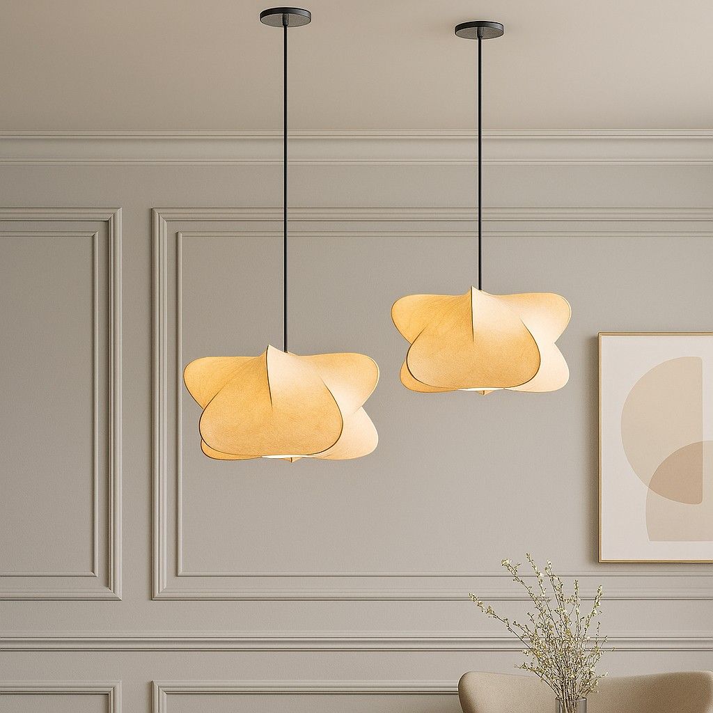 Wabi Sabi Silk Japanese Pendant Light 1