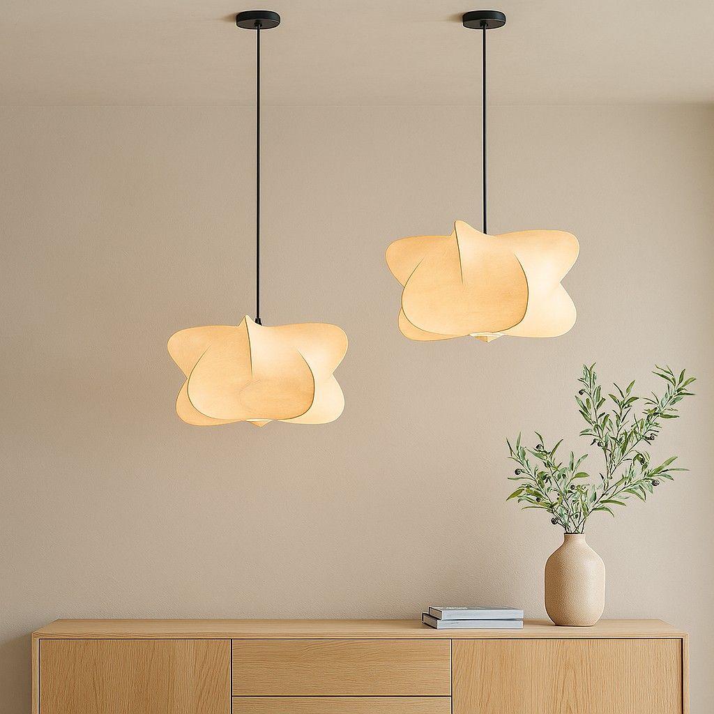 Wabi Sabi Silk Japanese Pendant Light 8