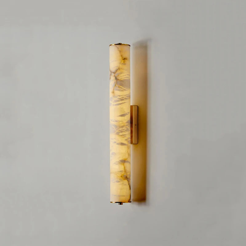 LuxRoyale Spanish Cylindrical Snowflake Marble Wall Lamp Hand Finished Copper Luxury Light