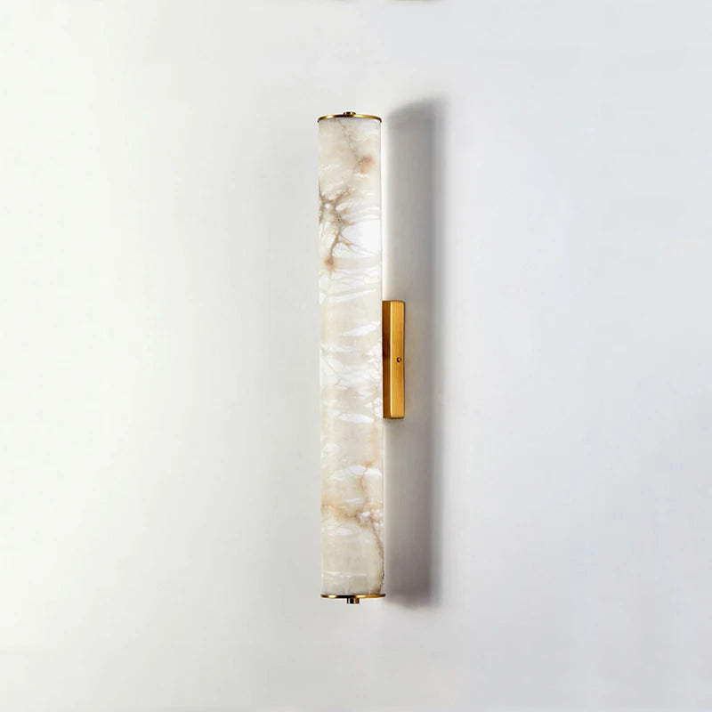 LuxRoyale Spanish Cylindrical Snowflake Marble Wall Lamp Hand Finished Copper Luxury Light