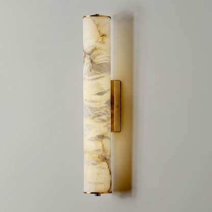 LuxRoyale Spanish Cylindrical Snowflake Marble Wall Lamp, Hand Finished Copper Luxury